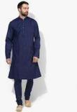 House Of Pataudi Navy Blue Solid Kurta With Pyjamas men