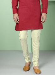 House Of Pataudi White Solid Churidar women