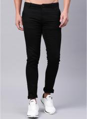 Hrx By Hrithik Roshan Black Solid Slim Fit Formal Trouser men