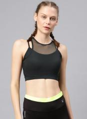 Hrx By Hrithik Roshan Grey Solid Non Wired Lightly Padded Sports Bra HD 13591 women