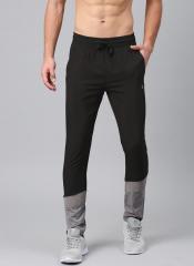 HRX by Hrithik Roshan Men Black & Grey Colourblocked Track Pants