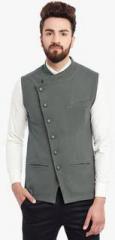 Hypernation Grey Solid Waistcoat men