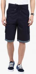 Hypernation Navy Blue Solid 3/4Th men