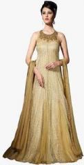 Hypnotex Beige Embellished Dress Material women