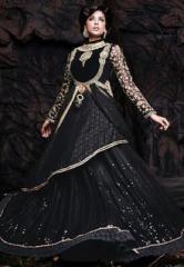 Hypnotex Black Embroidered Lehenga women