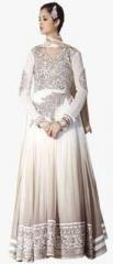 Hypnotex Off White Embroidered Dress Material women