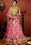 Hypnotex Pink Embroidered Lehenga Women