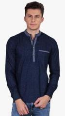 I-voc Navy Blue Printed Kurta men