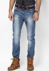 Incult Blue Skinny Fit Washed Jeans men