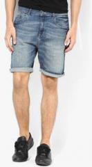 Incult Slim Denim Shorts In Bleach Wash men