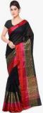 Inddus Black Solid Saree women