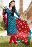 Inddus Blue Embroidered Dress Materials Women