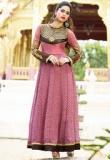 Inddus Embroidered Pink Dress Material Women