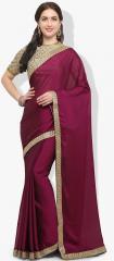 Inddus Magenta Embellished Saree women