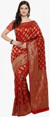 Inddus Red Kanjeevaram Saree women