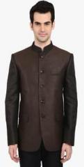 Indian Attire Brown Solid Bandgala men