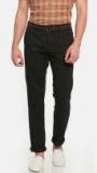 Indian Terrain Black Brooklyn Slim Fit Solid Chinos men