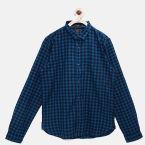 Indian Terrain Blue Checked Regular Fit Casual Shirt Boys