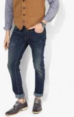 Indian Terrain Blue Washed Low Rise Slim Fit Jeans men