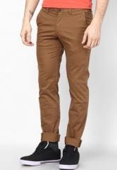 Indian Terrain Brown Solid Chinos men