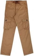 Indian Terrain Brown Solid Regular Fit Cargos boys