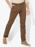 Indian Terrain Brown Solid Slim Fit Chinos men