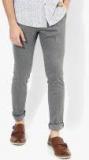 Indian Terrain Grey Self Design Slim Fit Chinos men