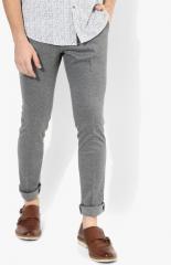 Indian Terrain Grey Self Design Slim Fit Chinos men