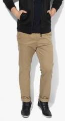 Indian Terrain Khaki Solid Slim Fit Chinos men