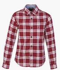 Indian Terrain Maroon Casual Shirt boys