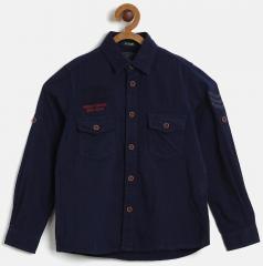 Indian Terrain Navy Blue Casual Shirts boys