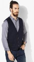 Indian Terrain Navy Blue Waistcoat men