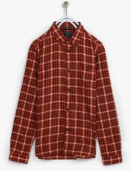 Indian Terrain Red Regular Fit Casual Shirt boys