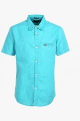 Indian Terrain Turquoise Blue Regular Fit Casual Shirt boys