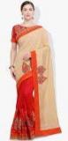 Indian Women Beige Pure Silk Embroidered Saree Women