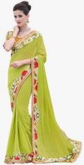 Indian Women By Bahubali Green Embellished Saree women