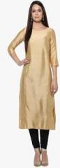 Indibox Golden Solid Kurta women