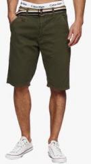 Indicode Green Solid Shorts men