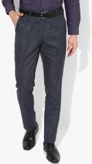 Indigo Nation Black Checked Slim Fit Formal Trouser men