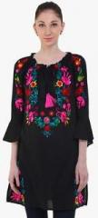 Instacrush Black Embroidered Tunic women