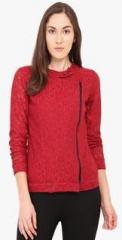 Instacrush Maroon Solid Jacket women