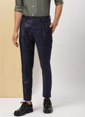 Invictus Black Checked Slim Fit Regular Trouser men