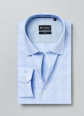 Invictus Blue Checked Slim Fit Formal Shirt men