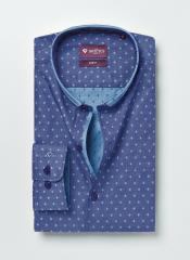 Invictus Blue Slim Fit Self Design Formal Shirt men