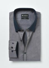 Invictus Grey Slim Fit Self Design Formal Shirt men