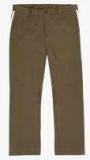 Invictus Olive Slim Fit Self Design Smart Casual Regular Trouser men