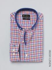 Invictus Red & Blue Checked Slim Fit Linen Formal Shirt men