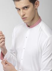 Invictus White Solid Slim Fit Formal Shirt men