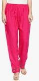 Ishin Fuchsia Solid Regular Fit Palazzos Women