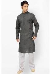 Ishin Solid Grey Kurta Pyjama men